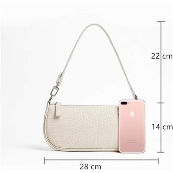 Retro Classic Clutch Shoulder Tote HandBag with Zipper Closure for Women - Picture 4 of 7